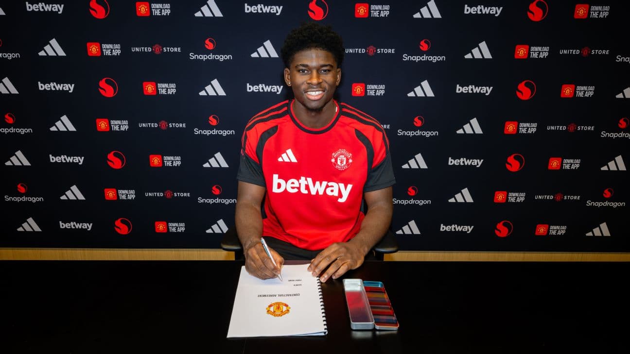 Carlos Baleba was unveiled as a United player on Tuesday.